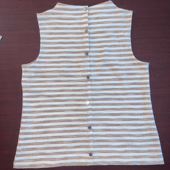 Talbots Beige and White Striped Top - Picture 3 of 3